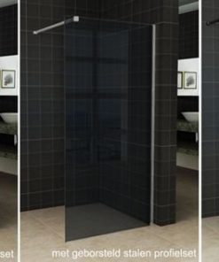 Wiesbaden Slim inloopdouche rookglas 120x200