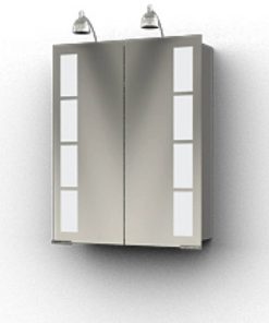 Ben Magno Spiegelkast Aluminium 60cm met 2 spotjes