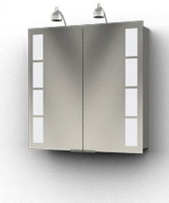 Ben Magno Spiegelkast Aluminium 75cm met 2 spotjes