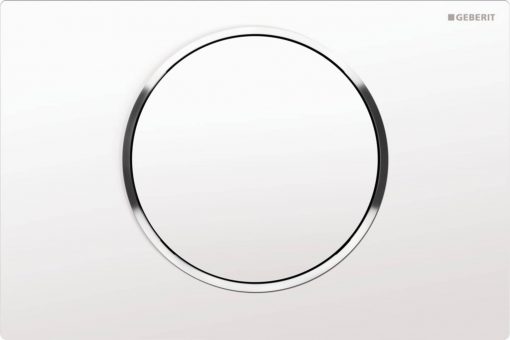 Geberit Sigma 10 bedieningsplaat   kleuren:plaat/ring/knop Wit-Chroom-Wit