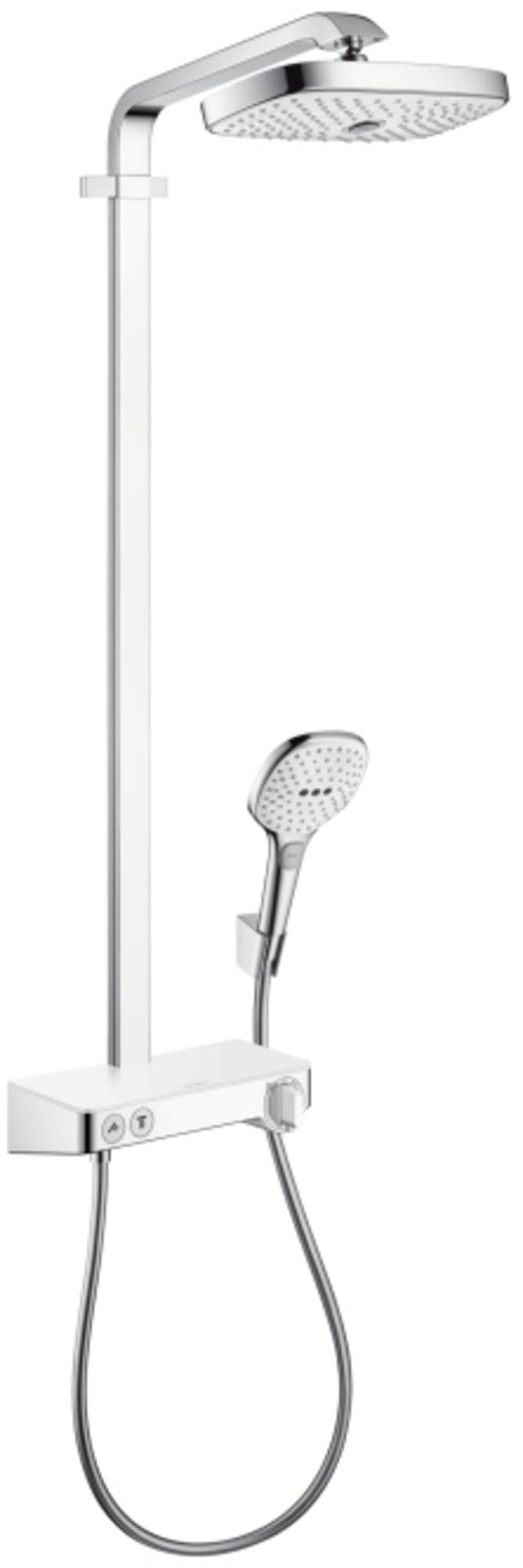 Hansgrohe Raindance Select E 300 2 stralen showerpipe Air Chroom / Wit Hansgrohe Raindance Select E 300 2 stralen showerpipe Air Chroom / Wit