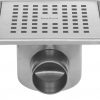 Easydrain Aqua Quattro vloerput rvs 15 x 15 cm. horizontaal Rvs