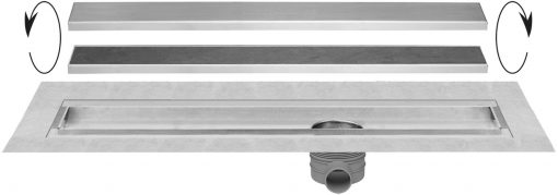 Easydrain Multi TAF afvoergoot 70 cm rooster als zero of tegel design RVS