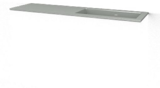 Thebalux Sense Exclusief Glazen Meubelwastafel 162cm kom rechts enkel Wit