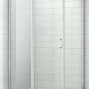 Saniselect Elina Draaideur met vastdeel en zijwand 120x90x210 cm links alu gpolijst / helder veiligheidsglas
