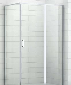 Saniselect Elina Draaideur met vastdeel en zijwand 120x90x210 cm rechts alu gepolijst / helder veiligheidsglas