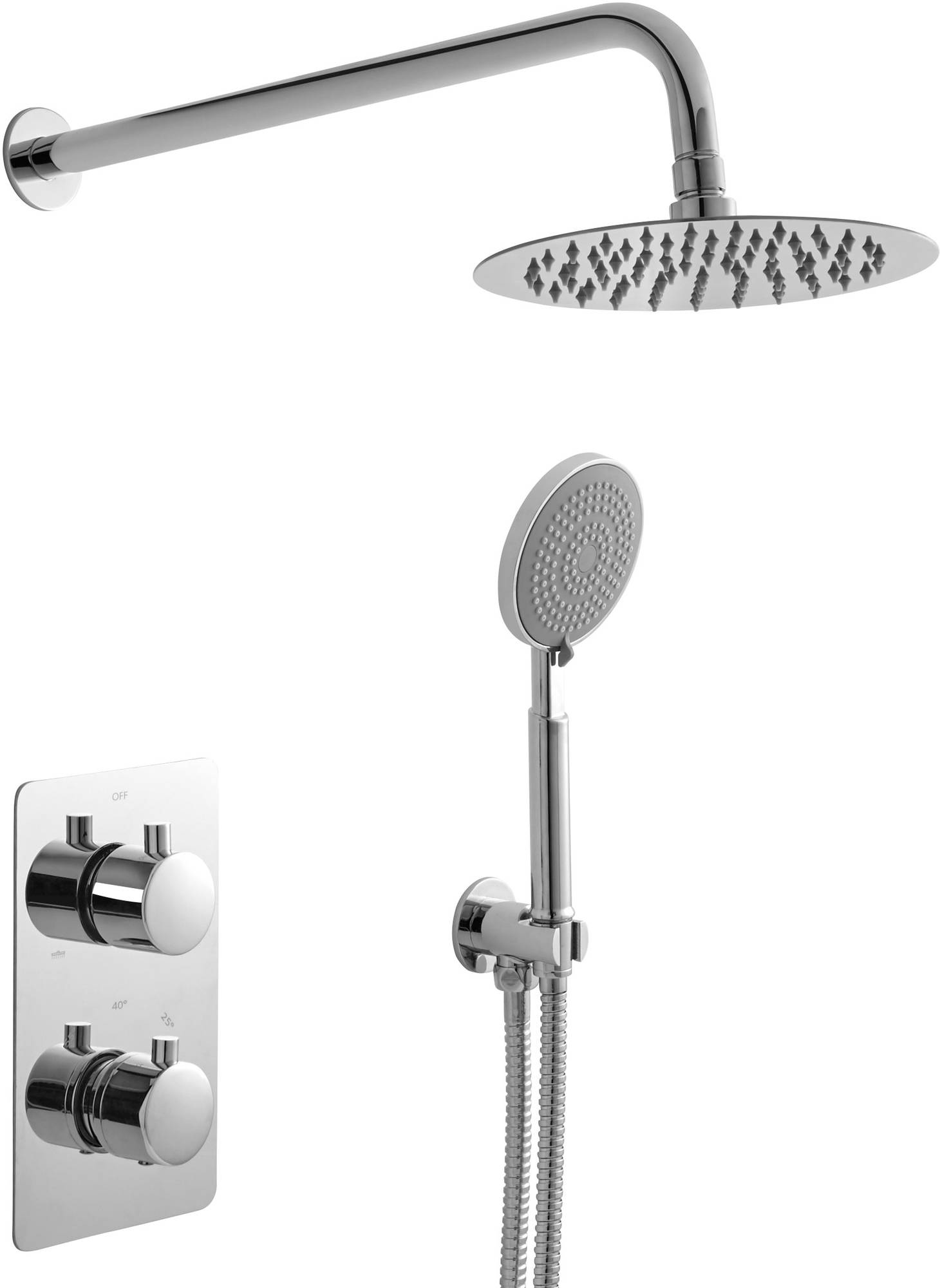 Saniselect One-Pack inbouw regendoucheset chroom Saniselect One-Pack inbouw regendoucheset chroom