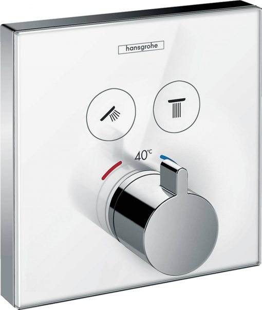 Hansgrohe Showerselect Glass Afdset Therm.15738400 Wit-Chr.