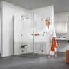 Ben Care Douchecabine Hoekinstap met draaivouwdeur 100x100x200cm Chroom/Helder glas
