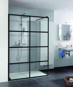Duschprofi Walk In Pro inloopdouche Loft 3 120x200 cm helder glas mat zwart