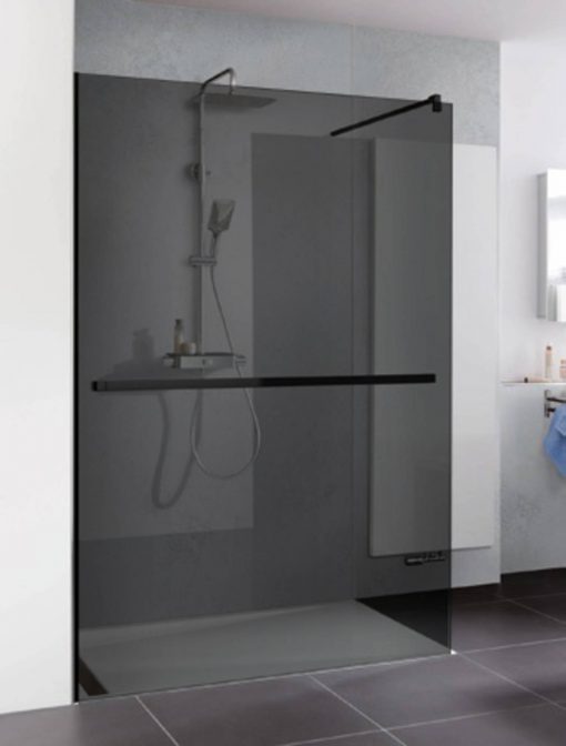 Duschprofi Walk In Pro inloopdouche met handdoekhouder 120x200 cm grijs glas Zwart