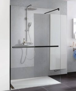 Duschprofi Walk In Pro inloopdouche met handdoekhouder 120x200 cm helder glas Zwart