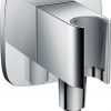 Hansgrohe Fixfit Porter E handdouchehouder met muuraansluitbocht chroom