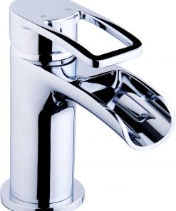 Saniselect Wastafelmengkraan waterval met clickwaste chroom