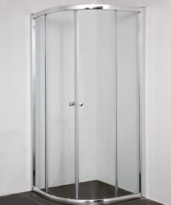 Saniselect Apansa douchecabine Kwartrond Schuifdeur 90x195cm Aluminium / Helder Glas