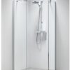 Sealskin Get Wet Custom douchecabine vijfhoek swingdeur 100x195 cm zilver hoogglans helder glas
