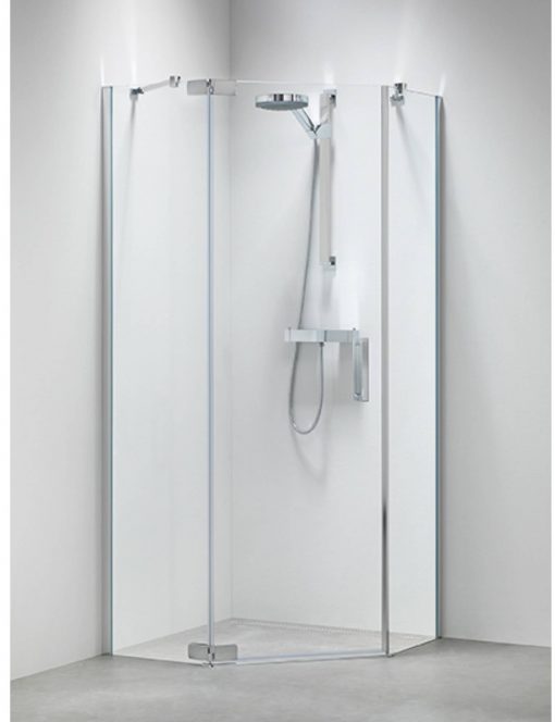 Sealskin Get Wet Custom douchecabine vijfhoek swingdeur 100x195 cm zilver hoogglans helder glas