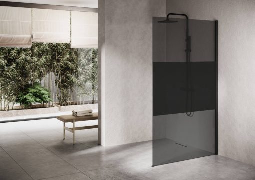 Ben Delphi Inloopdouche met Dark Satin Glas 80x200 cm Mat Zwart