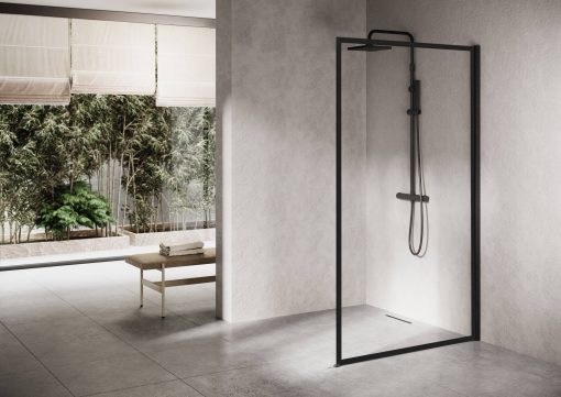 Ben Delphi Inloopdouche met Helder Glas 100x200 cm Mat Zwart