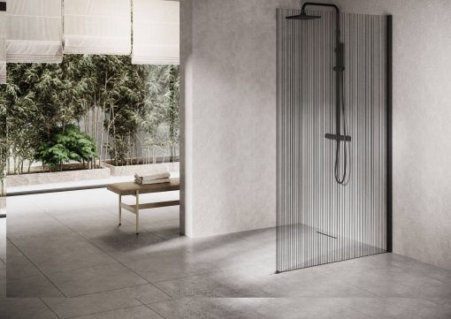 Ben Delphi Inloopdouche met Line Glas 80x200 cm Mat Zwart