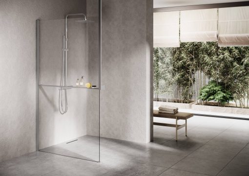 Ben Delphi Profiel met Planchet en Plafondsteun Links Mat Chroom