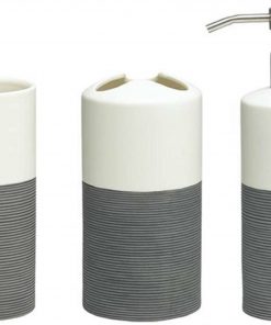 Sealskin Doppio wastafel accessoireset 3-in-1 grijs