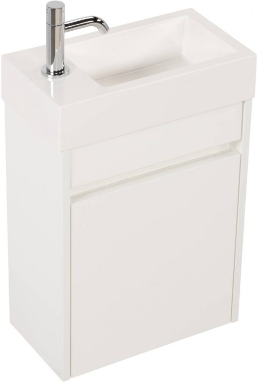 Saniselect Sana Fonteinmeubelset Mat Wit met hoge wastafel links