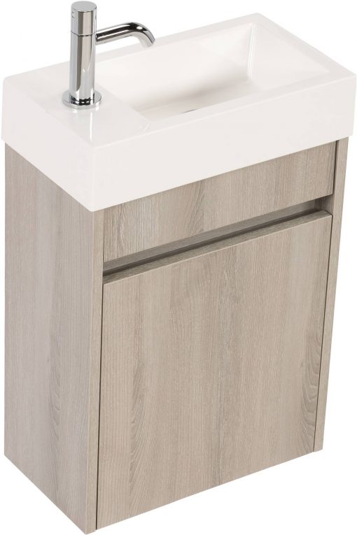 Saniselect Sana Fonteinmeubelset Litho Grijs met hoge wastafel links