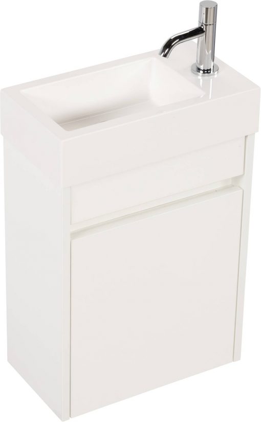 Saniselect Sana Fonteinmeubelset Mat Wit met hoge wastafel rechts