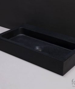 Forzalaqua Taranto Wastafel 50x30x8 cm zonder kraangat Graniet Gebrand