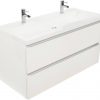 Saniselect Guarda meubelset 2 lades met mineraalmarmere wastafel greeploos 120cm Glans Wit