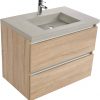Saniselect Guarda meubelset 80cm met Betonnen wastafel en 2 lades Bardolino Eiken