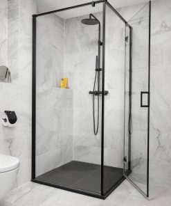 Ben Meteora douchecabine 100x140x200cm rechtsdraaiend zwart
