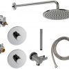 Ben Lavion Actie inbouw regendoucheset zwart chroom