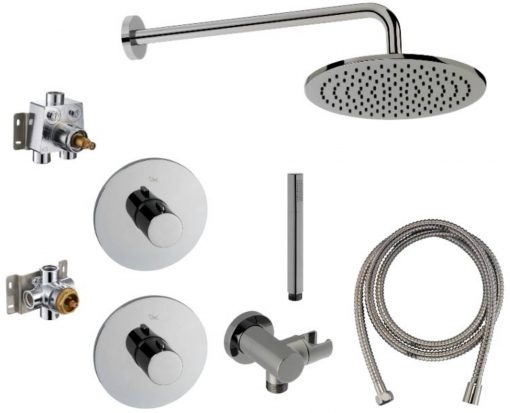 Ben Lavion Actie inbouw regendoucheset zwart chroom
