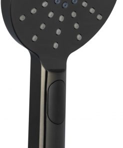 Ben Push Handdouche rond met 3 straalsoorten Geborsteld Zwart chroom