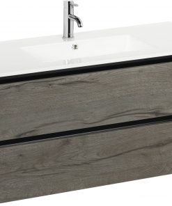 Ben Limara wastafelmeubelset 100cm wastafel keramiek cape elm/mat zwart