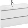 Ben Limara wastafelmeubelset 100cm wastafel keramiek glans wit/aluminium