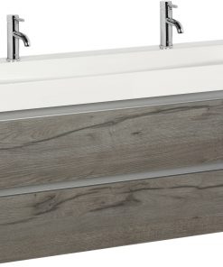 Ben Limara wastafelmeubelset 120cm wastafel enkel mineraal cape elm/aluminium