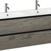 Ben Limara wastafelmeubelset 120cm wastafel dubbel mineraal cape elm/mat zwart
