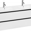 Ben Limara wastafelmeubelset 120cm wastafel keramiek glans wit/mat zwart