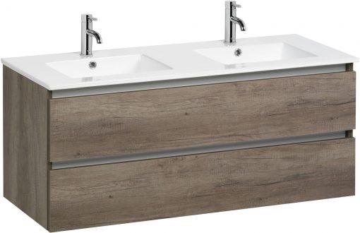 Ben Limara wastafelmeubelset 140cm wastafel keramiek nebraska eiken/aluminium