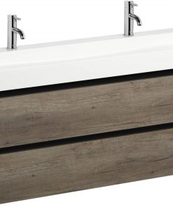 Ben Limara wastafelmeubelset 140cm wastafel enkel nebraska eiken/mat zwart