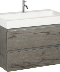 Ben Limara wastafelmeubelset 80cm wastafel mineraal cape elm/aluminium