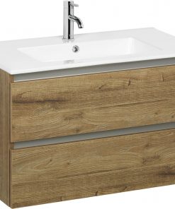 Ben Limara wastafelmeubelset 80cm wastafel keramiek sherwood/aluminium