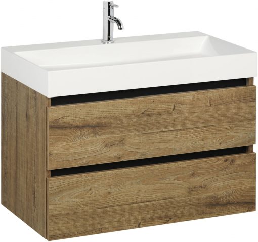 Ben Limara wastafelmeubelset 80cm wastafel mineraal sherwood/mat zwart