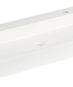 Ben Modena wastafel mineraalmarmer 120x45x9cm 1 bak 2 kraangaten Glans wit