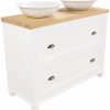 Ben Maison Wastafelonderkast t.b.v 2 opbouwwastafels 2 lades 121x49x76 cm Mat Wit