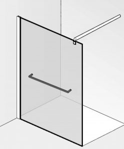 Saniselect modella Glaswand voor handdoekhouder en montageset 120x210 cm