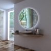Ben Mirano Ronde Spiegel incl. LED-verlichtingØ 80 cm Wit Houten frame